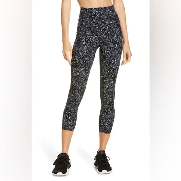 SWEATY BETTY- POWER 7/8 HIGH-WAISTED LEGGINGS - BLUE CELESTIAL DOT PRINT, Small - Picture 6 of 12